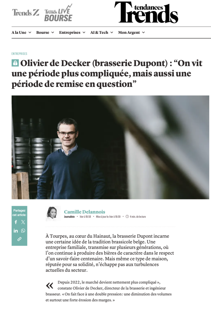 Brasserie Dupont dans Trends-Tendances